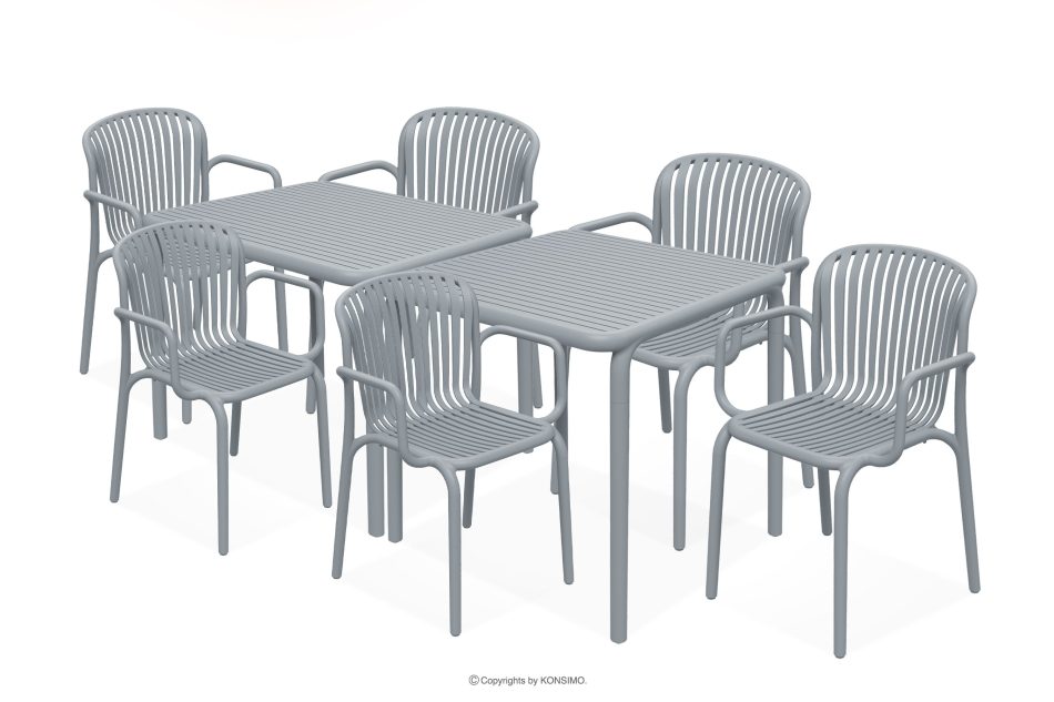 FICCARI Terrassenmöbel-Set aus Polypropylen mit Glasfaser grau 6 Personen grau - Foto 0