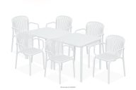 Terrassenmöbel-Set aus Polypropylen mit Glasfaser weiß 6 Personen