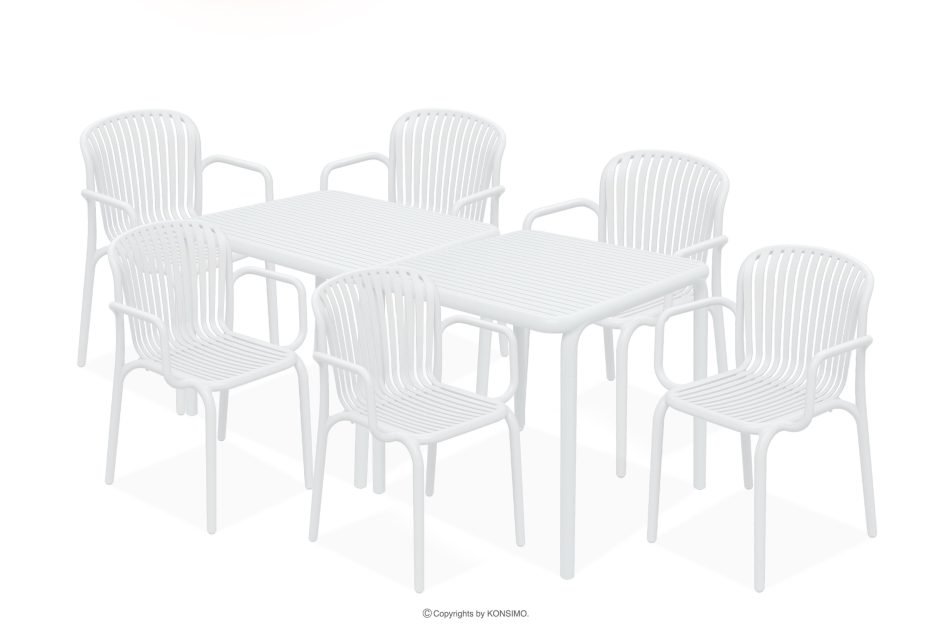 FICCARI Terrassenmöbel-Set aus Polypropylen mit Glasfaser weiß 6 Personen weiß - Foto 0