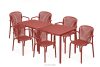 FICCARI Terrassenmöbel-Set aus Polypropylen mit Glasfaser rot 6 Personen rot - Foto 1