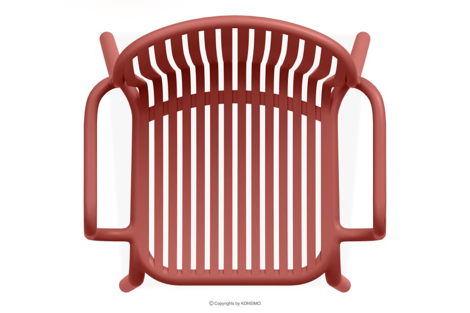 FICCARI Terrassenmöbel-Set aus Polypropylen mit Glasfaser rot 6 Personen rot - Foto 6