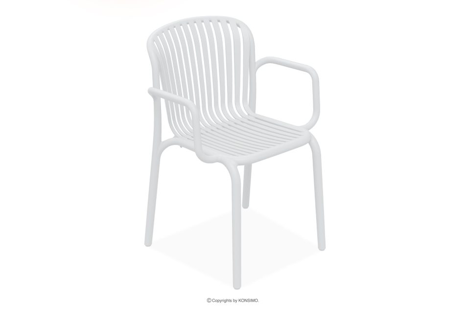 FICCARI Gartenmöbel-Set Stühle und Tisch weiß 6 Personen weiß - Foto 6