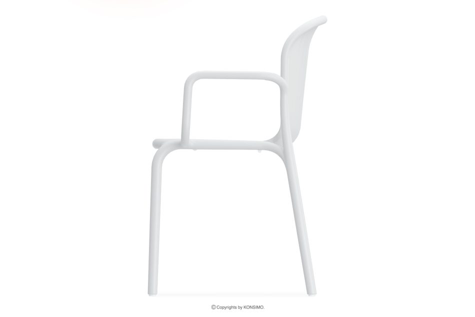 FICCARI Gartenmöbel-Set Stühle und Tisch weiß 6 Personen weiß - Foto 8