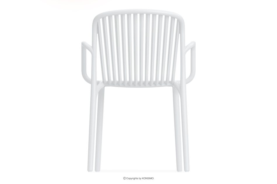 FICCARI Gartenmöbel-Set Stühle und Tisch weiß 6 Personen weiß - Foto 9