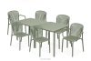 FICCARI Gartenmöbel-Set Stühle und Tisch olivgrün 6 Personen oliv - Foto 1