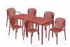 FICCARI Gartenmöbel-Set Stühle und Tisch rot 6 Personen rot - Foto 1