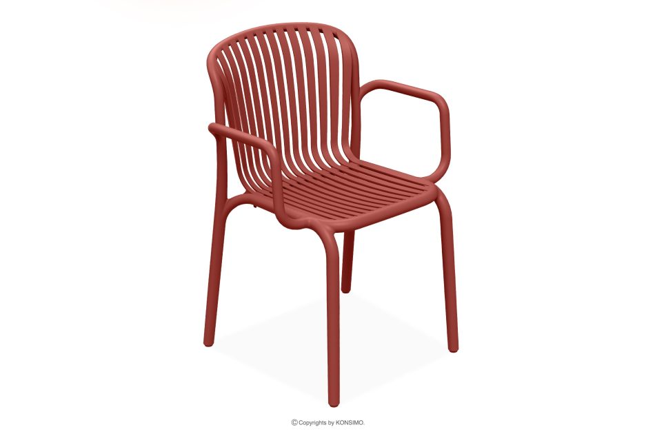 FICCARI Gartenmöbel-Set Stühle und Tisch rot 6 Personen rot - Foto 6
