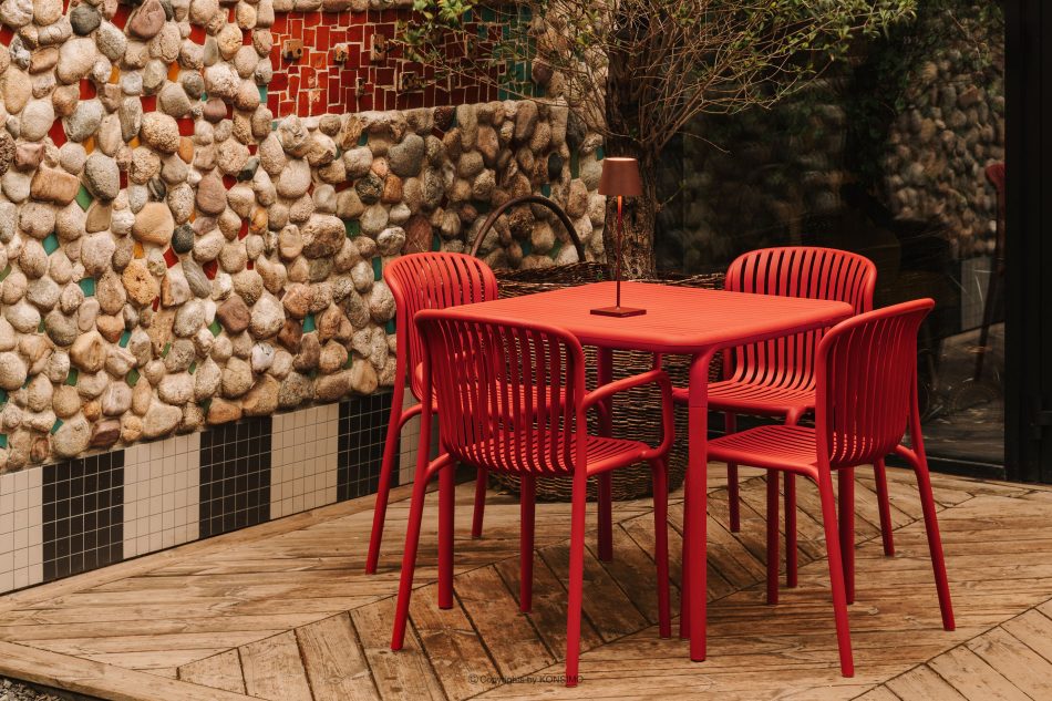 FICCARI Gartenmöbel-Set Stühle und Tisch rot 6 Personen rot - Foto 13