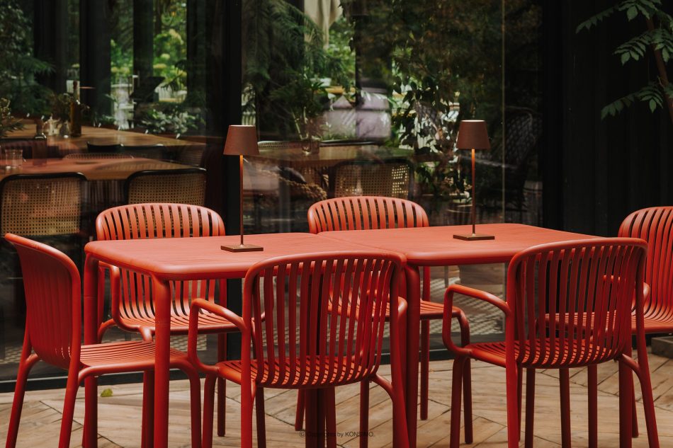 FICCARI Gartenmöbel-Set Stühle und Tisch rot 6 Personen rot - Foto 15