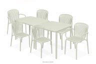 Gartenmöbel-Set Stühle und Esstisch beige 6 Personen