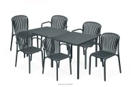 Esstisch mit Stühlen für den Garten anthrazit 6 Personen