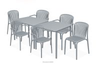 Esstisch mit Stühlen für den Garten grau 6 Personen
