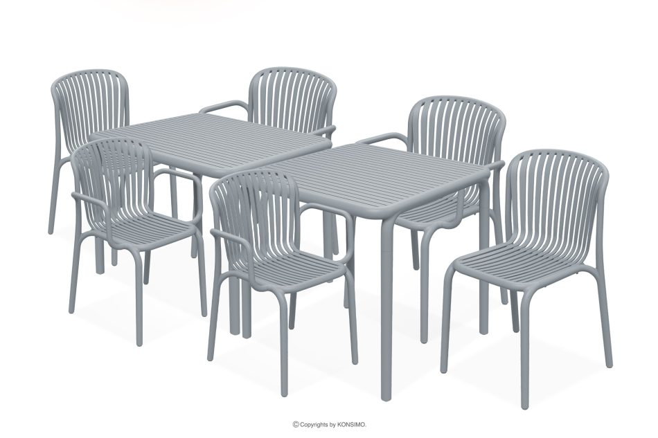 FICCARI Esstisch mit Stühlen für den Garten grau 6 Personen grau - Foto 0