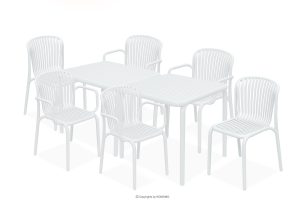 FICCARI, https://konsimo.de/kollektion/ficcari/ Esstisch mit Stühlen für den Garten weiß 6 Personen weiß - Foto