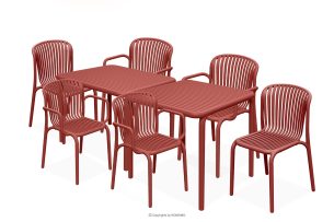 FICCARI, https://konsimo.de/kollektion/ficcari/ Esstisch mit Stühlen für den Garten rot 6 Personen rot - Foto