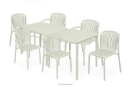Esstisch mit Stühlen für den Garten beige 6 Personen