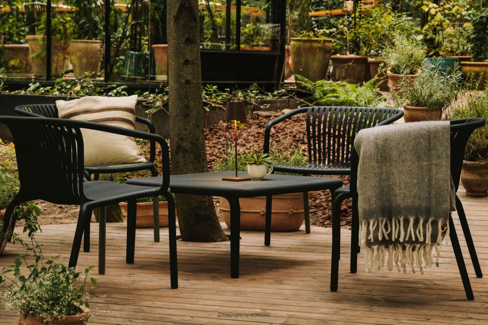 FICCARI Gartenmöbel-Set Sessel und Couchtisch anthrazit anthrazit - Foto 1