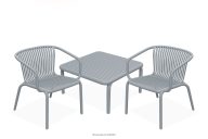 Gartenmöbel-Set Sessel und Couchtisch grau 2 Personen