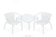 Gartenmöbel-Set Sessel und Couchtisch weiß 2 Personen