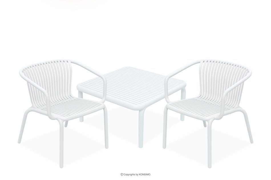 FICCARI Gartenmöbel-Set Sessel und Couchtisch weiß 2 Personen weiß - Foto 0