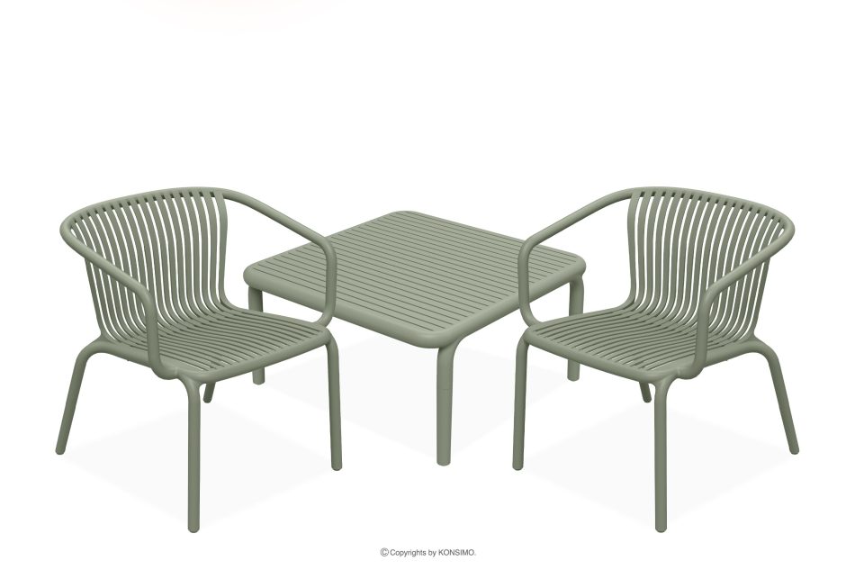 FICCARI Gartenmöbel-Set Sessel und Couchtisch olivgrün 2 Personen oliv - Foto 0