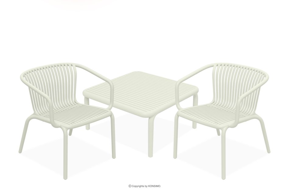 FICCARI Gartenmöbel-Set Sessel und Couchtisch beige 2 Personen beige - Foto 0