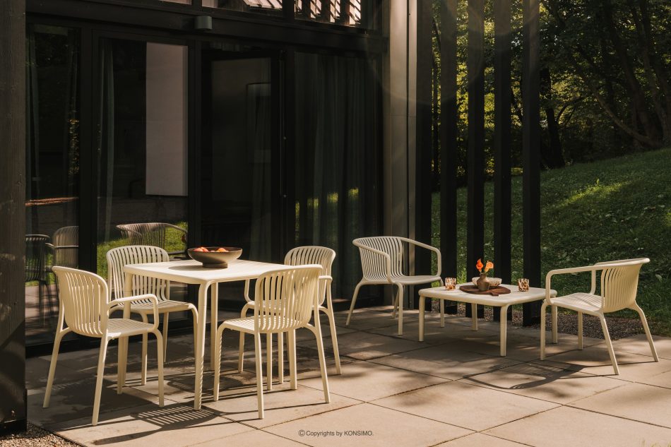 FICCARI Gartenmöbel-Set Sessel und Couchtisch beige 2 Personen beige - Foto 11
