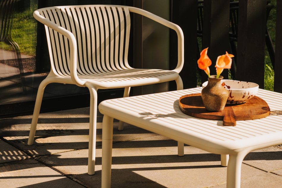 FICCARI Gartenmöbel-Set Sessel und Couchtisch beige 2 Personen beige - Foto 15