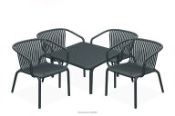 Sessel und Couchtisch für den Garten anthrazit