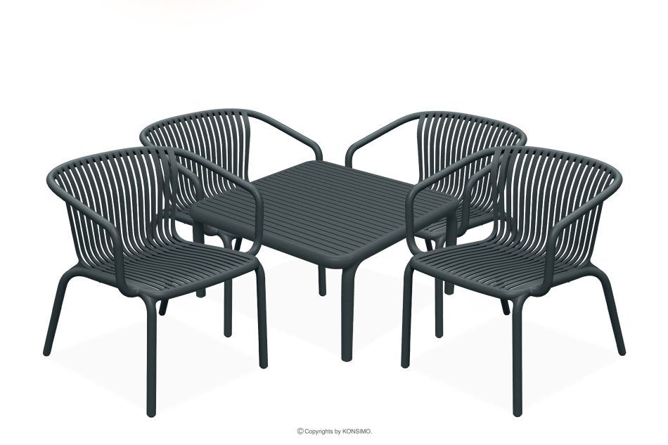 FICCARI Sessel und Couchtisch für den Garten anthrazit anthrazit - Foto 0
