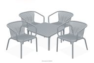 Sessel und Tisch für den Garten grau 4 Personen