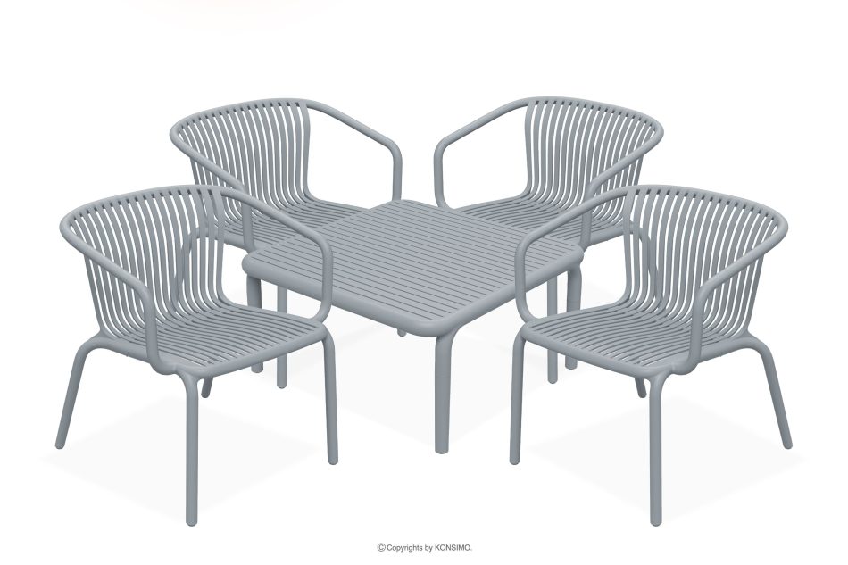 FICCARI Sessel und Tisch für den Garten grau 4 Personen grau - Foto 0