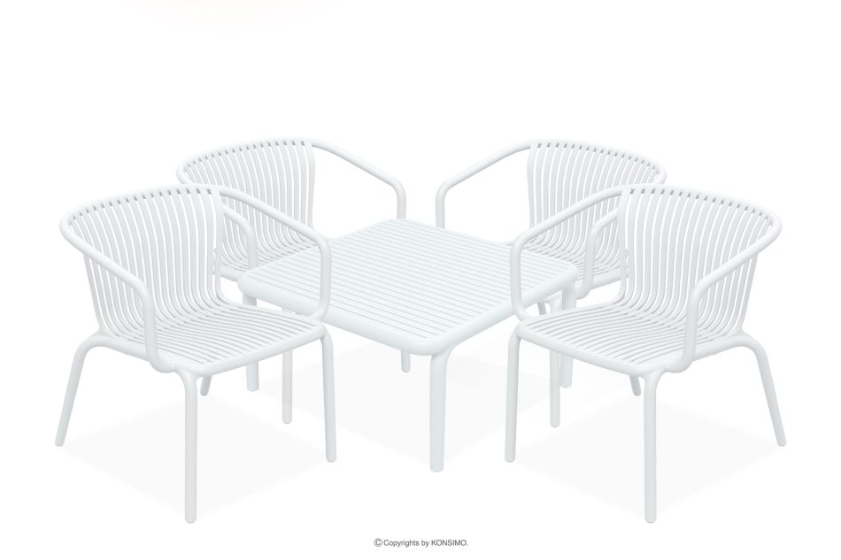 FICCARI Gartensessel und Couchtisch weiß 4 Personen weiß - Foto 0