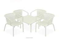 Sessel und Esstisch beige 4 Personen