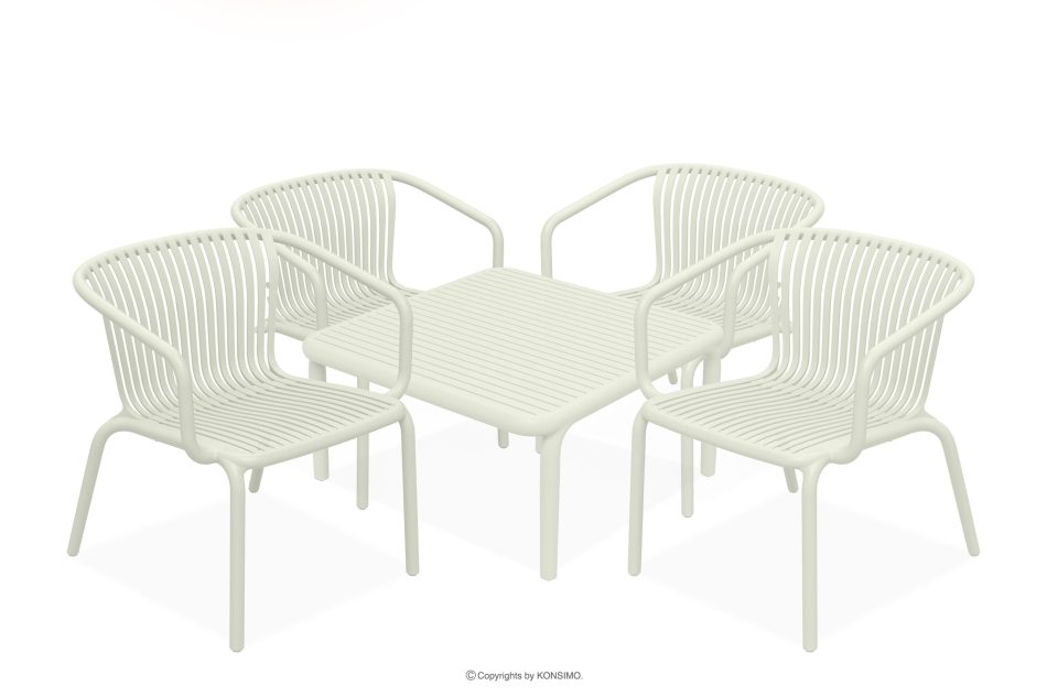 FICCARI Sessel und Esstisch beige 4 Personen beige - Foto 0