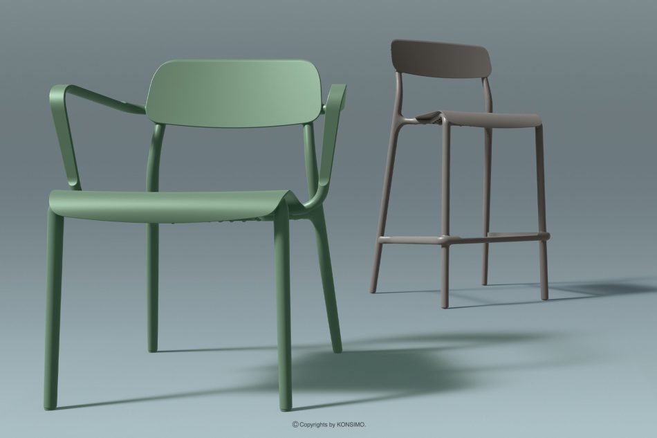 GALIO Gartenhocker aus ökologischem Kunststoff kühlbraun kühles Braun - Foto 1