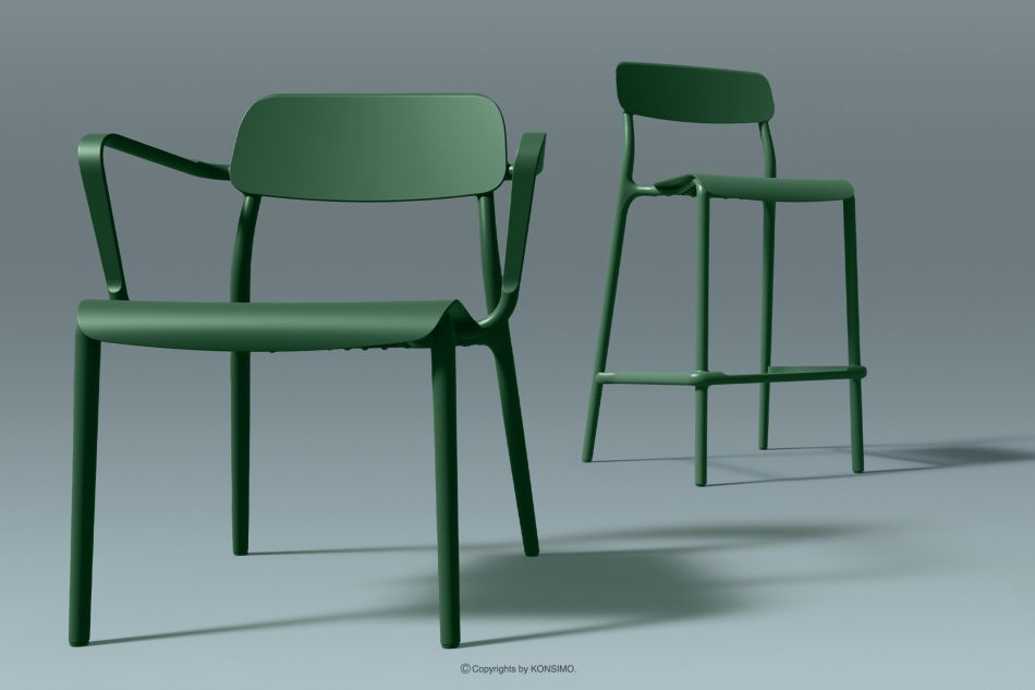 GALIO Gartenhocker aus ökologischem Kunststoff grün grün - Foto 1