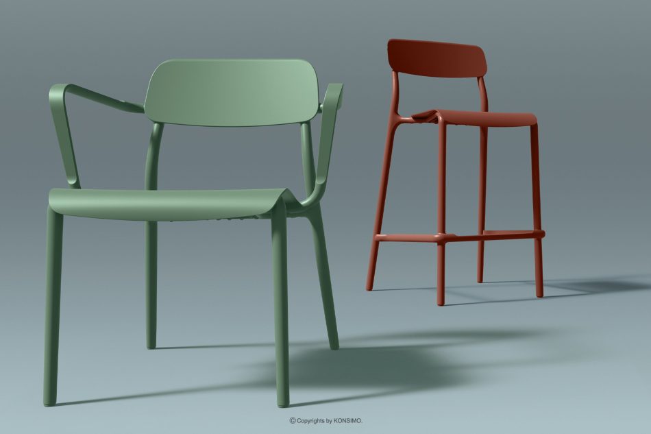 GALIO Gartenhocker aus ökologischem Kunststoff orange orange - Foto 1
