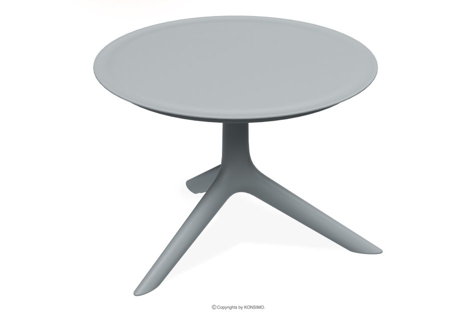 GALIO Runder Gartentisch aus ökologischem Kunststoff grau grau - Foto 0