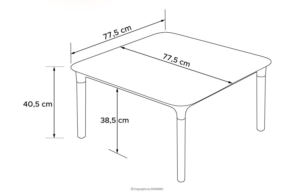 GALIO Gartentisch aus ökologischem Kunststoff kühlbraun kühles Braun - Foto 4