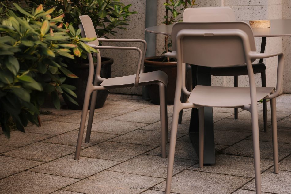 GALIO Gartenstuhl aus ökologischem Kunststoff 4 tlg. kühlbraun kühles Braun - Foto 8