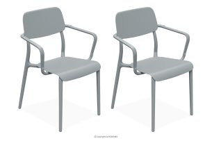 GALIO, https://konsimo.de/kollektion/galio/ Gartenstuhl mit Armlehnen aus ökologischem Kunststoff 2 tlg. grau grau - Foto