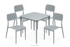 GALIO Gartenmöbel-Set Stühle und Tisch aus ökologischem Kunststoff 4 Personen grau grau - Foto 1