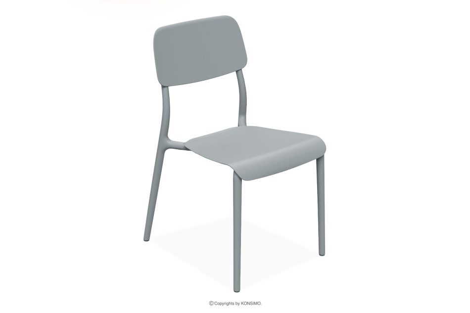 GALIO Gartenmöbel-Set Stühle und Tisch aus ökologischem Kunststoff 4 Personen grau grau - Foto 2