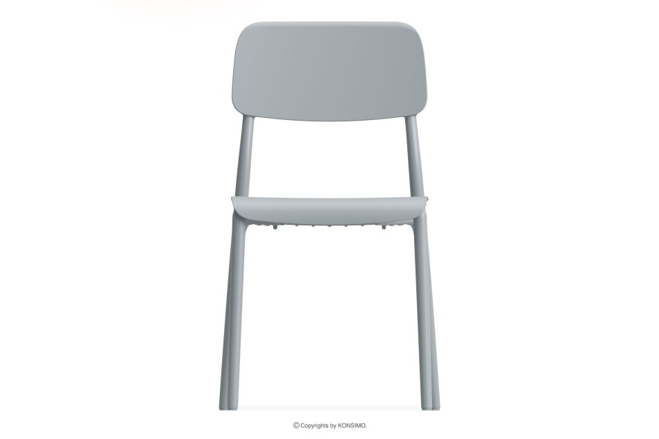 GALIO Gartenmöbel-Set Stühle und Tisch aus ökologischem Kunststoff 4 Personen grau grau - Foto 3