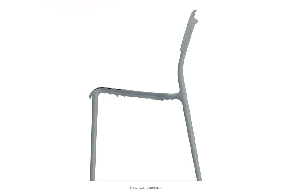 GALIO Gartenmöbel-Set Stühle und Tisch aus ökologischem Kunststoff 4 Personen grau grau - Foto 4