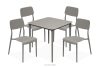 GALIO Gartenmöbel-Set Stühle und Tisch aus ökologischem Kunststoff für 4 Personen kühlbraun kühles Braun - Foto 1