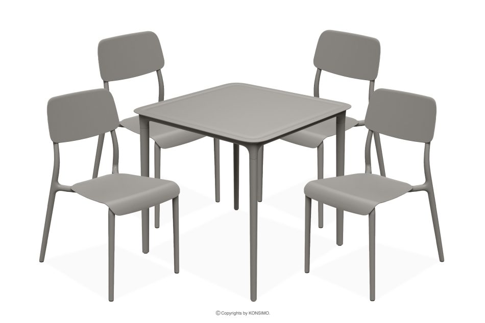 GALIO Gartenmöbel-Set Stühle und Tisch aus ökologischem Kunststoff für 4 Personen kühlbraun kühles Braun - Foto 0
