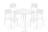 GALIO Gartenmöbel-Set Stühle und Tisch aus ökologischem Kunststoff 4 Personen weiß weiß - Foto 1