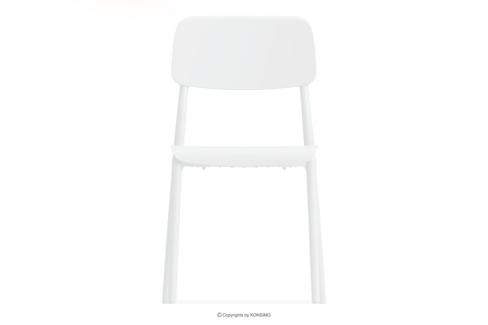 GALIO Gartenmöbel-Set Stühle und Tisch aus ökologischem Kunststoff 4 Personen weiß weiß - Foto 3
